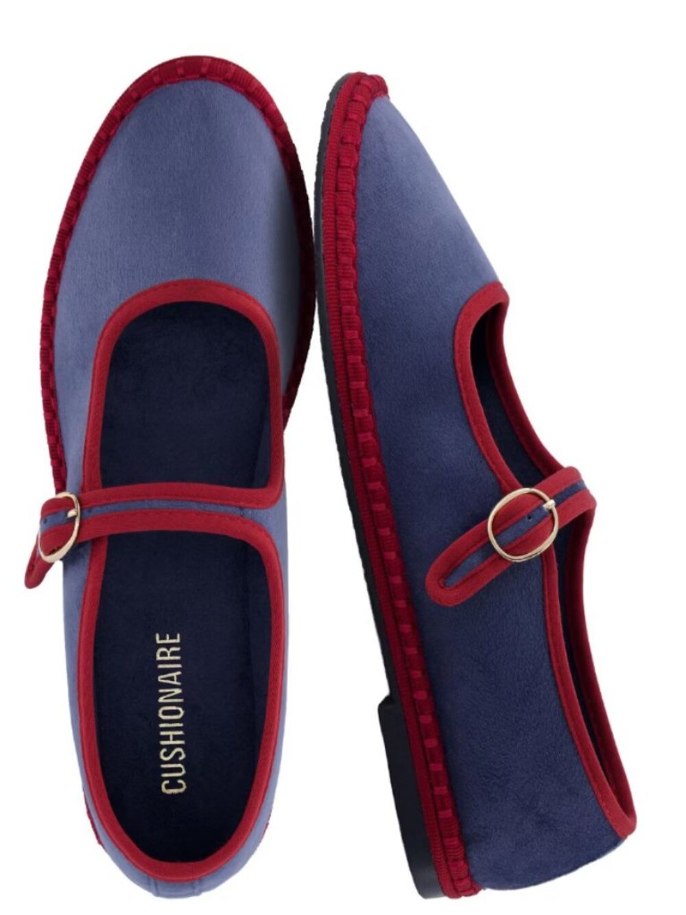 Cushionaire Missy Velvet Mary Jane Ballet Flats (For Women) - Picture 2 of 9